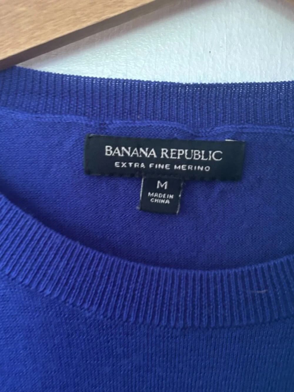 Banana Republic Merino Wool Sweater Medium Blue Cest Lamour French Preppy